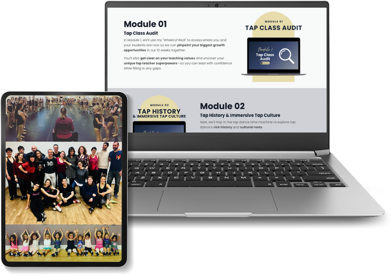 The iTap Teacher Certificate Program shown on a laptop and a tablet